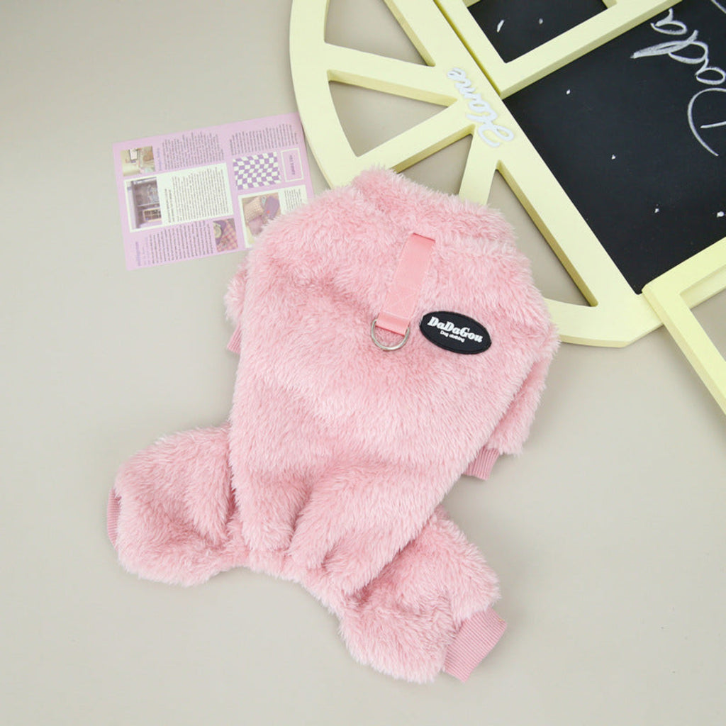 CozyPaw – Fleece'owy Kombinezon dla Zwierząt z Pierścieniem do Smyczy