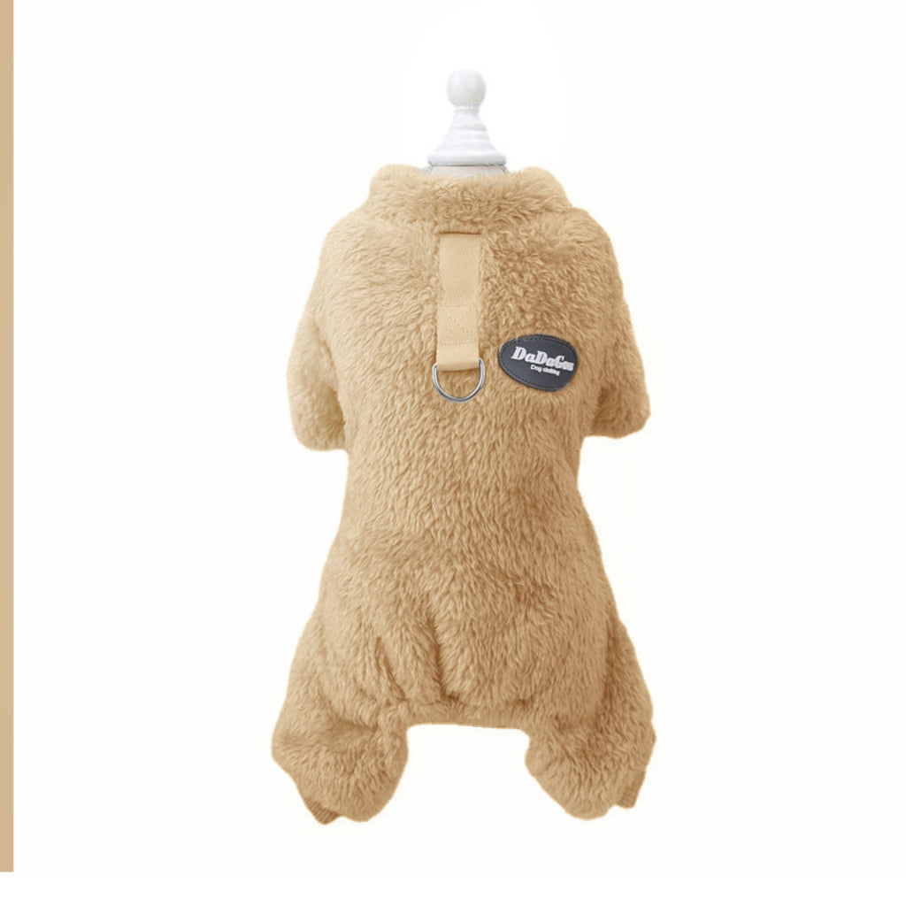 CozyPaw – Fleece'owy Kombinezon dla Zwierząt z Pierścieniem do Smyczy