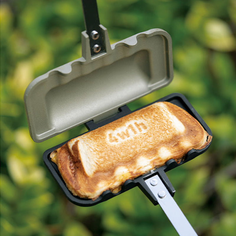 Dubbelzijdige Sandwich Bakpan – Patelnia Dwustronna, Aluminium I Drewno, Czarny