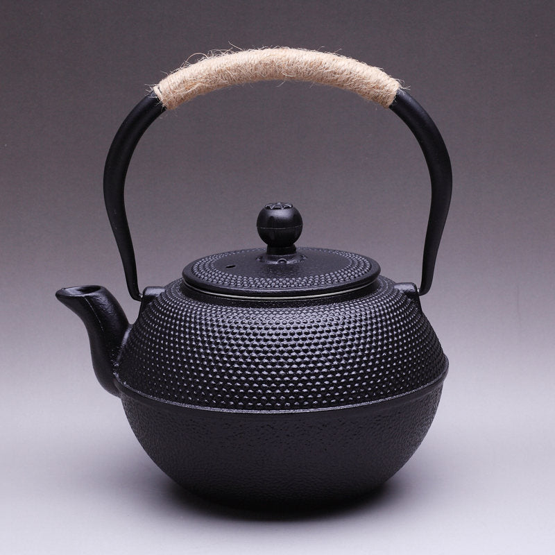 Japońska Żeliwna Czajniczek z Uchwytem – Czajnik, Żeliwo, Czarny
