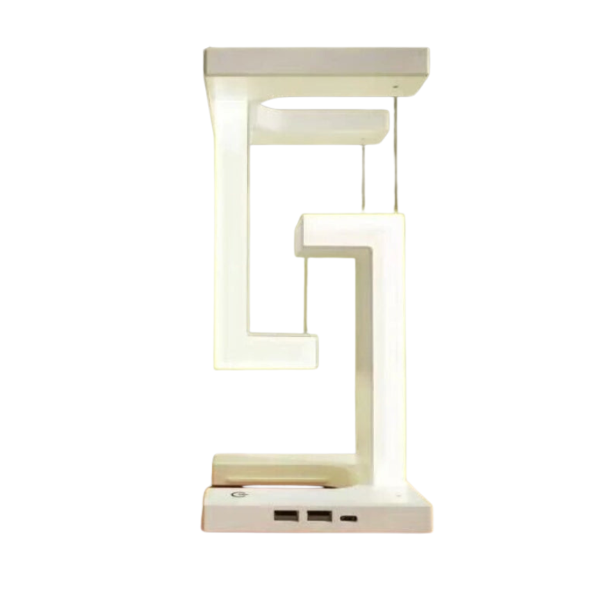 BalanceGlow Lampa z Ładowaniem Bezprzewodowym – Lampa LED z Metalu i Plastiku, Czarna