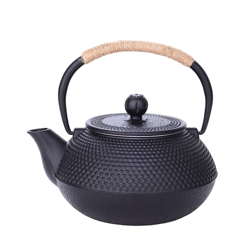 Japońska Żeliwna Czajniczek z Uchwytem – Czajnik, Żeliwo, Czarny