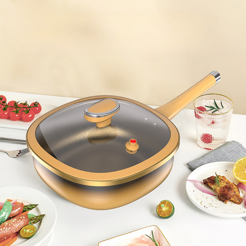Wok z Żelaza z Powłoką Non-Stick – Ze Szklaną Pokrywką