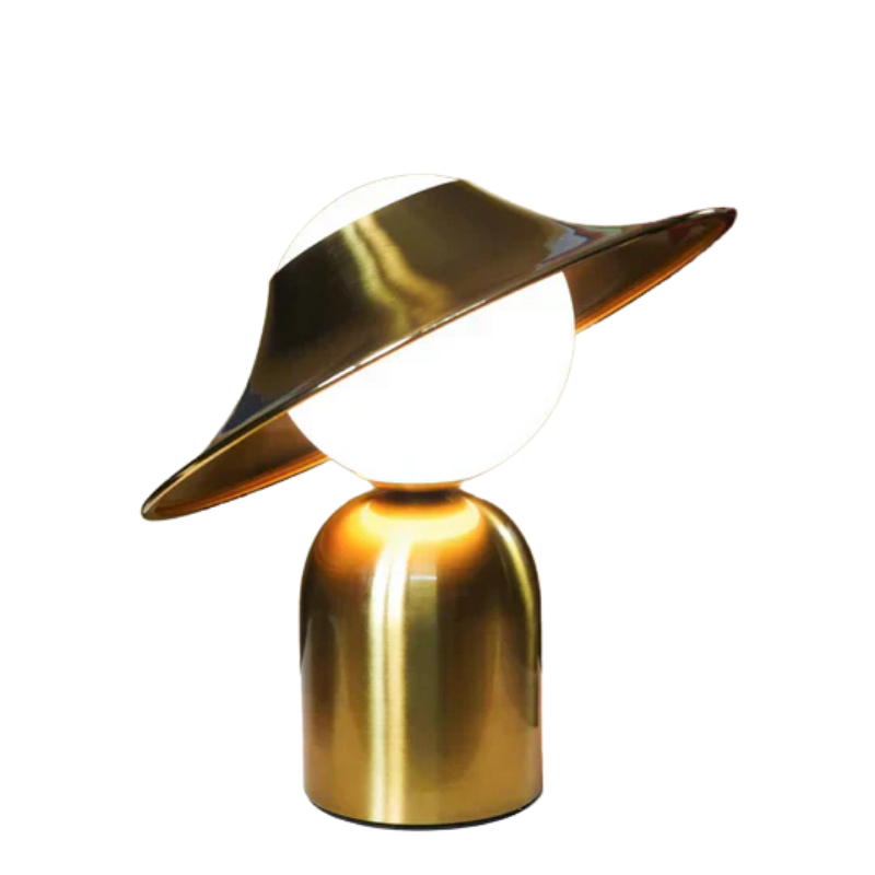 GlamourLight Elegancka Lampa Stołowa – Metal/PC, Złoty, Oświetlenie Wnętrza