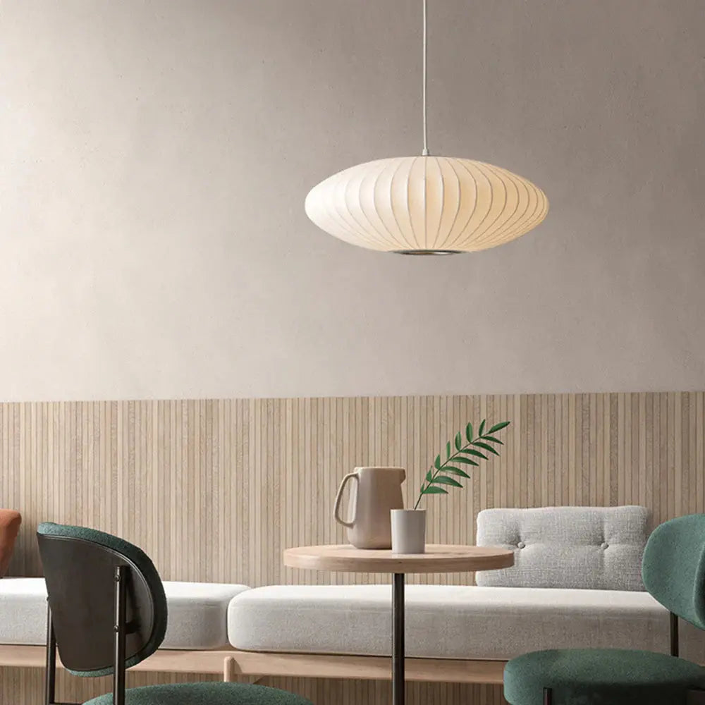 Lampa Wisząca Tsukiyo Silk – Jedwab i Drewno