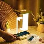 BalanceGlow Lampa z Ładowaniem Bezprzewodowym – Lampa LED z Metalu i Plastiku, Czarna