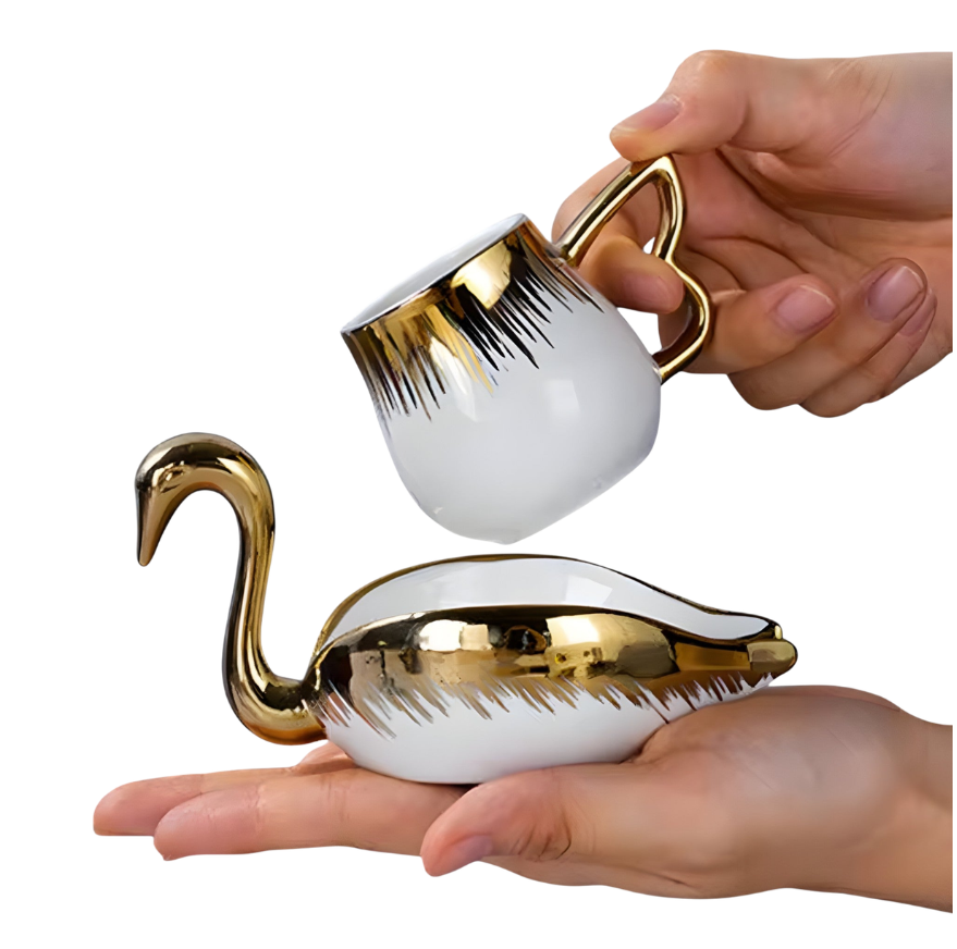 Dekoracja Ścienna Swan Luxia – Ornament Ścienny, Metal/Szkło, Wielokolorowy