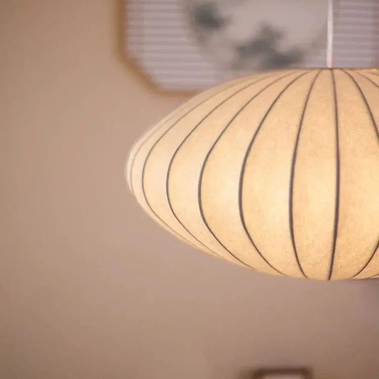 Lampa Wisząca Tsukiyo Silk – Jedwab i Drewno