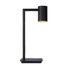 Lampa Stołowa Bisho – Metalowa Lampa Stołowa Czarno-Złota z Gwintem GU10