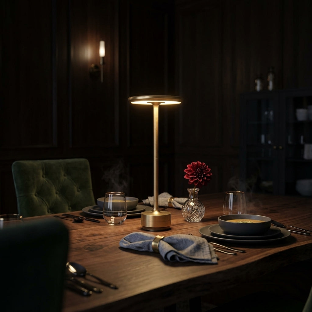 Bezprzewodowa Lampka Stołowa LED - Aluminiowa Konstrukcja z Regulacją 2700–6500K