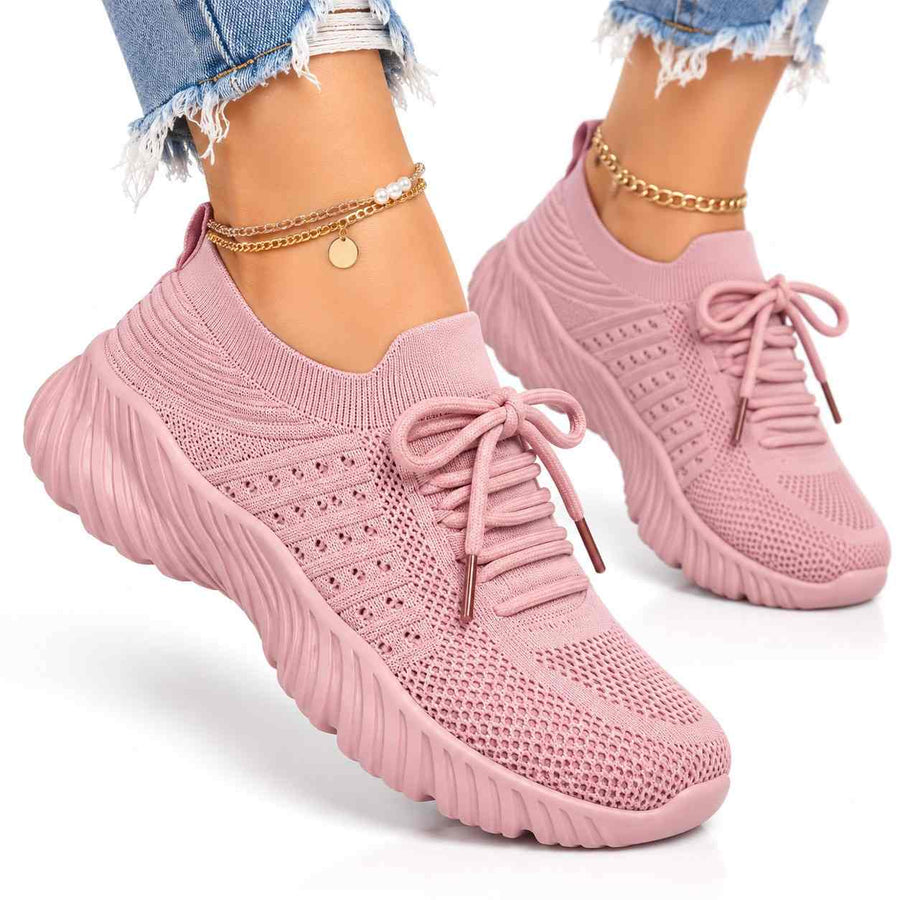 Damskie Sneakersy Sznurowane - EVA, PVC i Bawełna ze Wsparciem Łuku Stopy