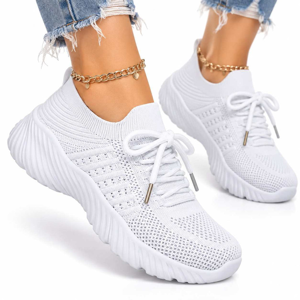 Damskie Sneakersy Sznurowane - EVA, PVC i Bawełna ze Wsparciem Łuku Stopy