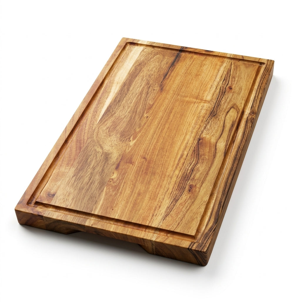 Deska Kuchenna z Drewna Oliwnego - 43 × 28 cm z Rowkiem na Płyny