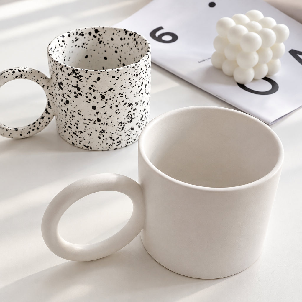 Kubek Ceramiczny 320 ml - Duży Uchwyt i Trzy Warianty Wykończenia