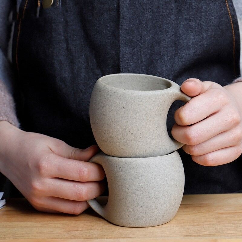 Kubek Ceramiczny z Drewnianą Podkładką - Zestaw do Kawy i Herbaty