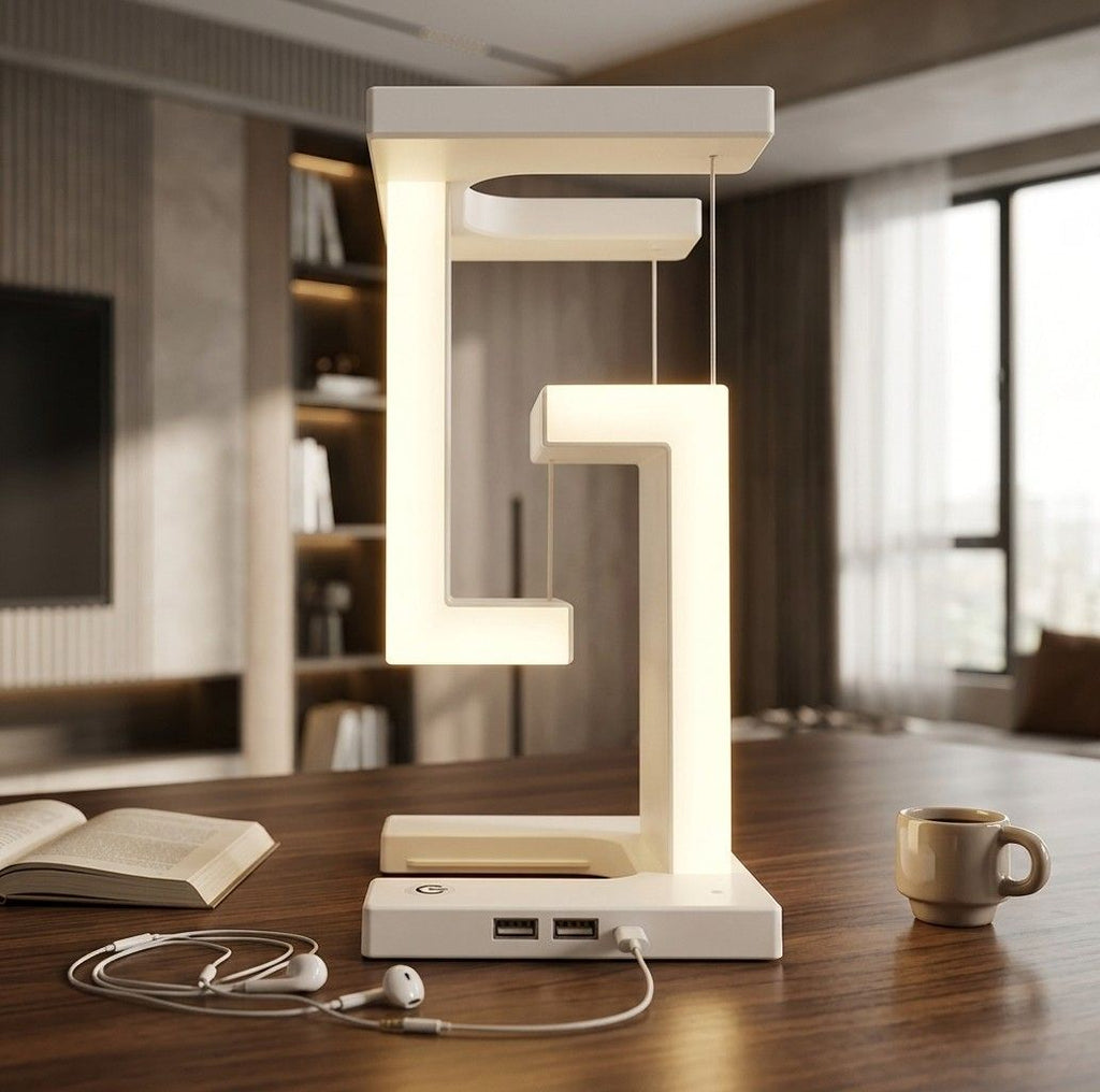 Lampa Biurkowa LED – Geometryczna, Wolnostojąca do Wnętrz