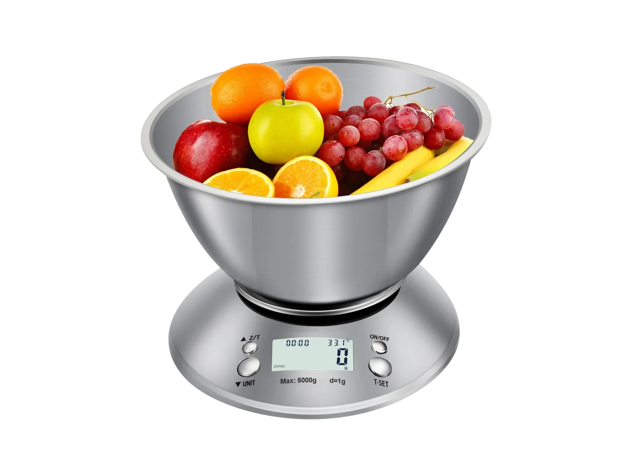 Cyfrowa Waga Kuchenna Ze Stali Nierdzewnej – Stal Nierdzewna, Czarny/Metaliczny