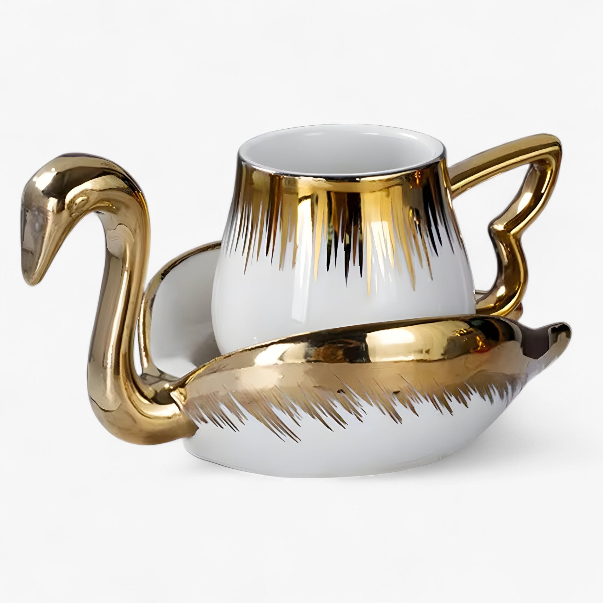 Dekoracja Ścienna Swan Luxia – Ornament Ścienny, Metal/Szkło, Wielokolorowy