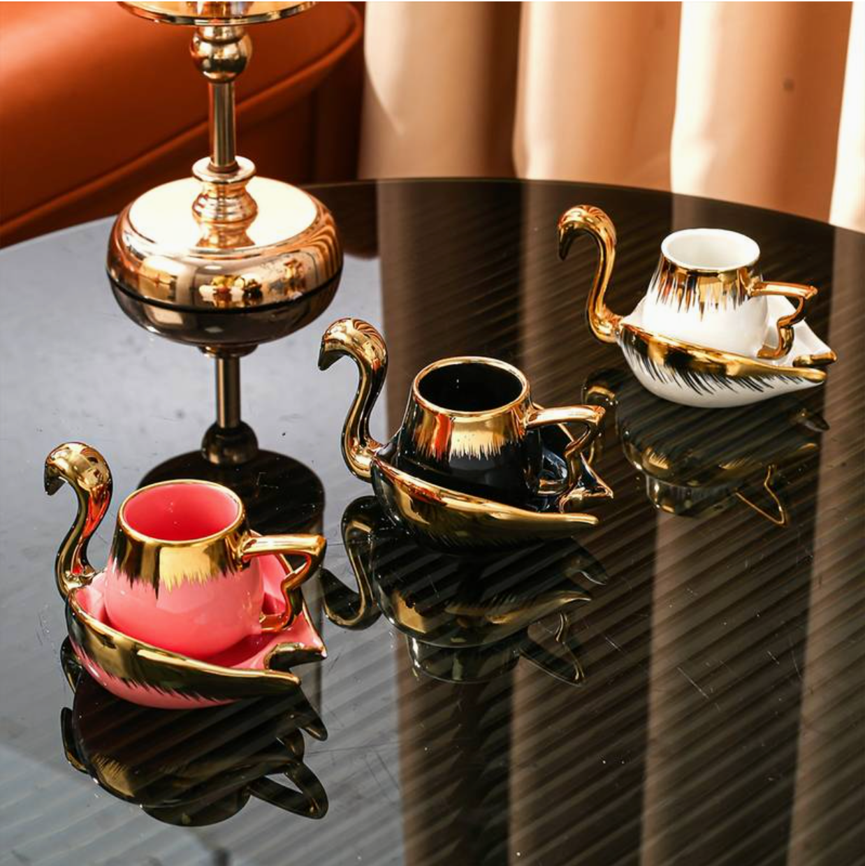 Dekoracja Ścienna Swan Luxia – Ornament Ścienny, Metal/Szkło, Wielokolorowy