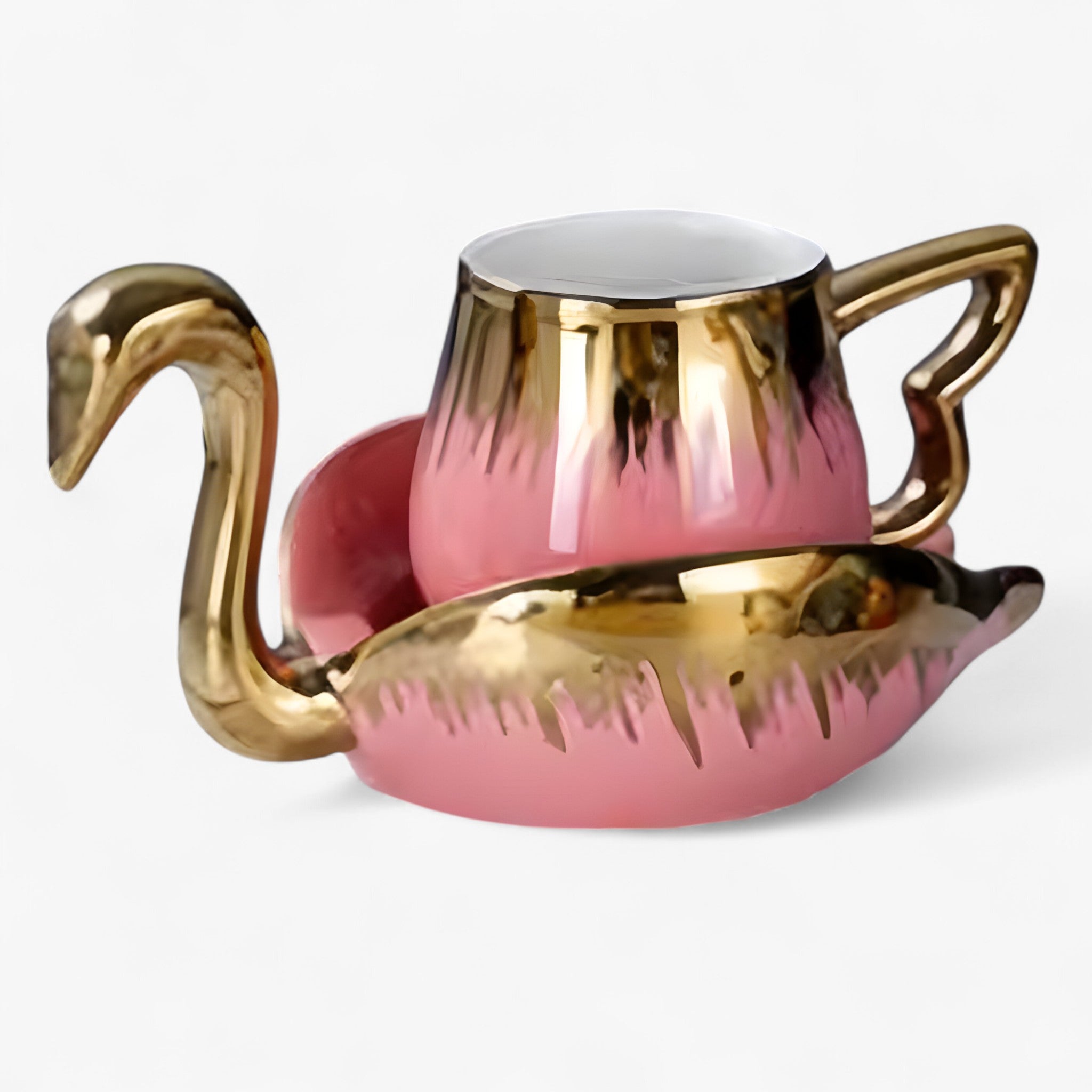 Dekoracja Ścienna Swan Luxia – Ornament Ścienny, Metal/Szkło, Wielokolorowy