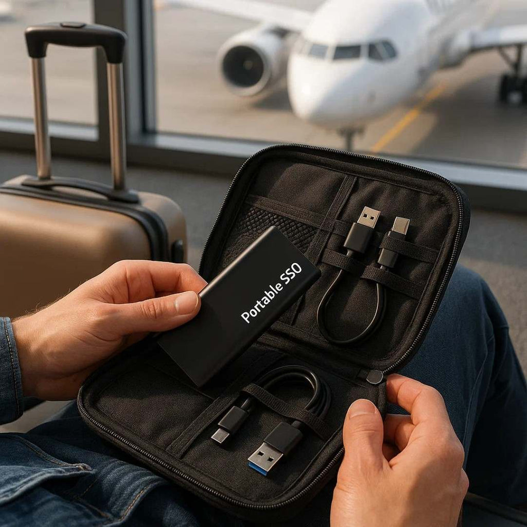 Tragbarer 2-TB-Datenspeicher | USB-C-Verbindung | Kompaktes Gehäuse für Dateien