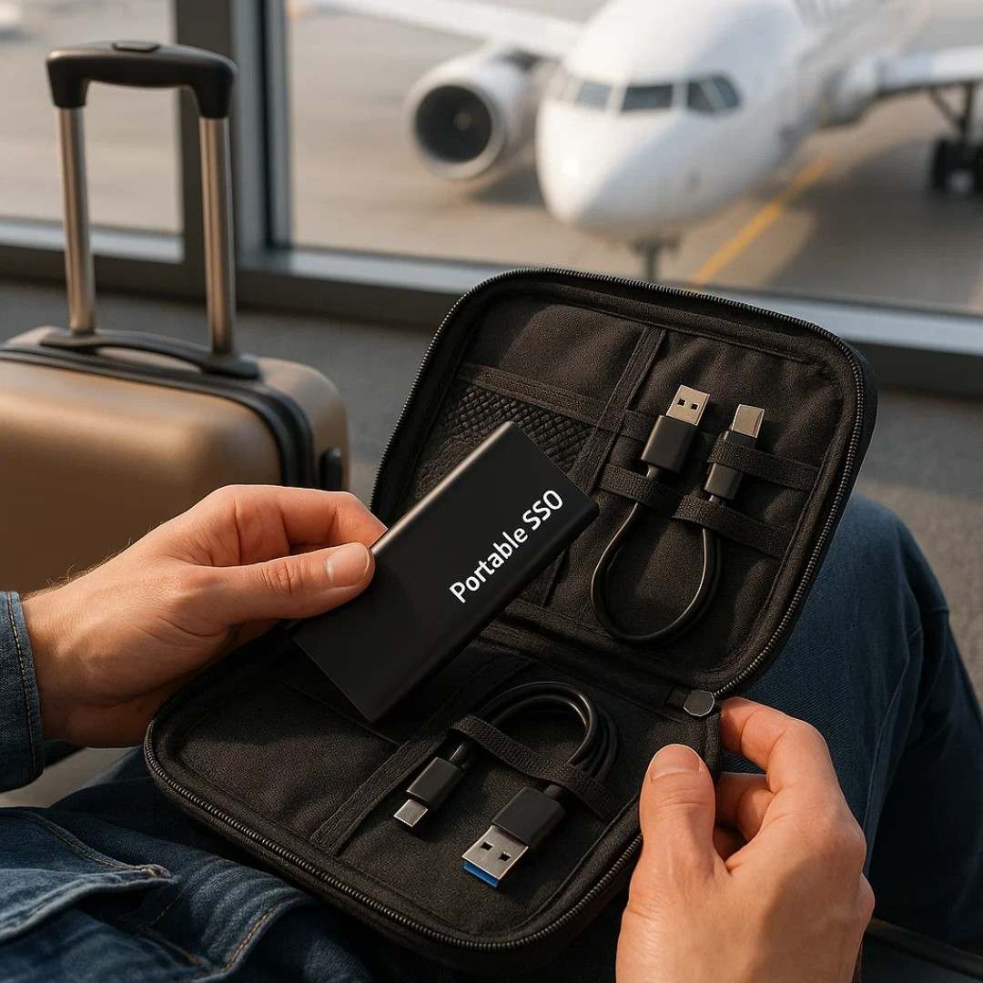 Tragbarer 2-TB-Datenspeicher | USB-C-Verbindung | Kompaktes Gehäuse für Dateien