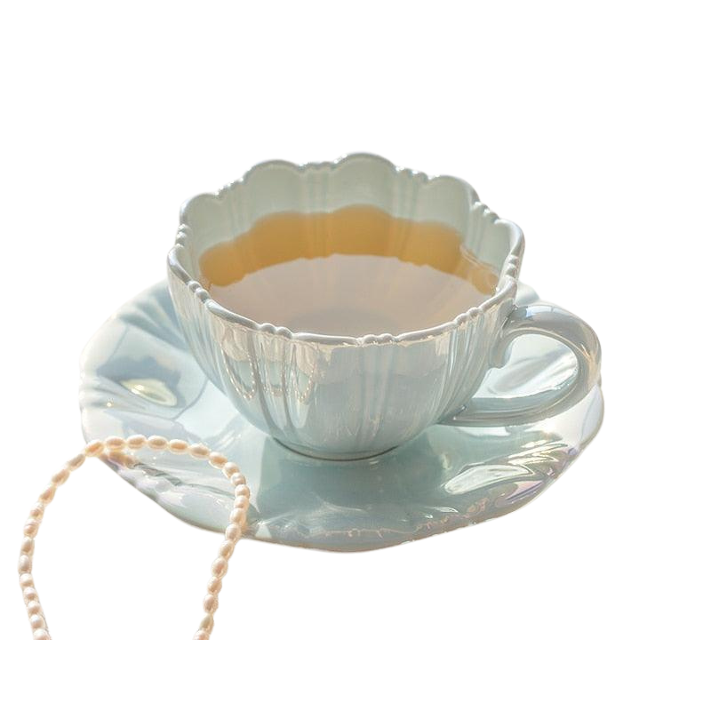 Filiżanka Z Porcelany W Kształcie Kwiatu Ze Spodkiem – Zestaw Do Kawy I Herbaty