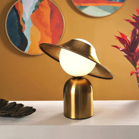 GlamourLight Lampa Stołowa – Metal/PC, Złoty, Oświetlenie Wnętrza