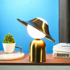 GlamourLight Lampa Stołowa – Metal/PC, Złoty, Oświetlenie Wnętrza