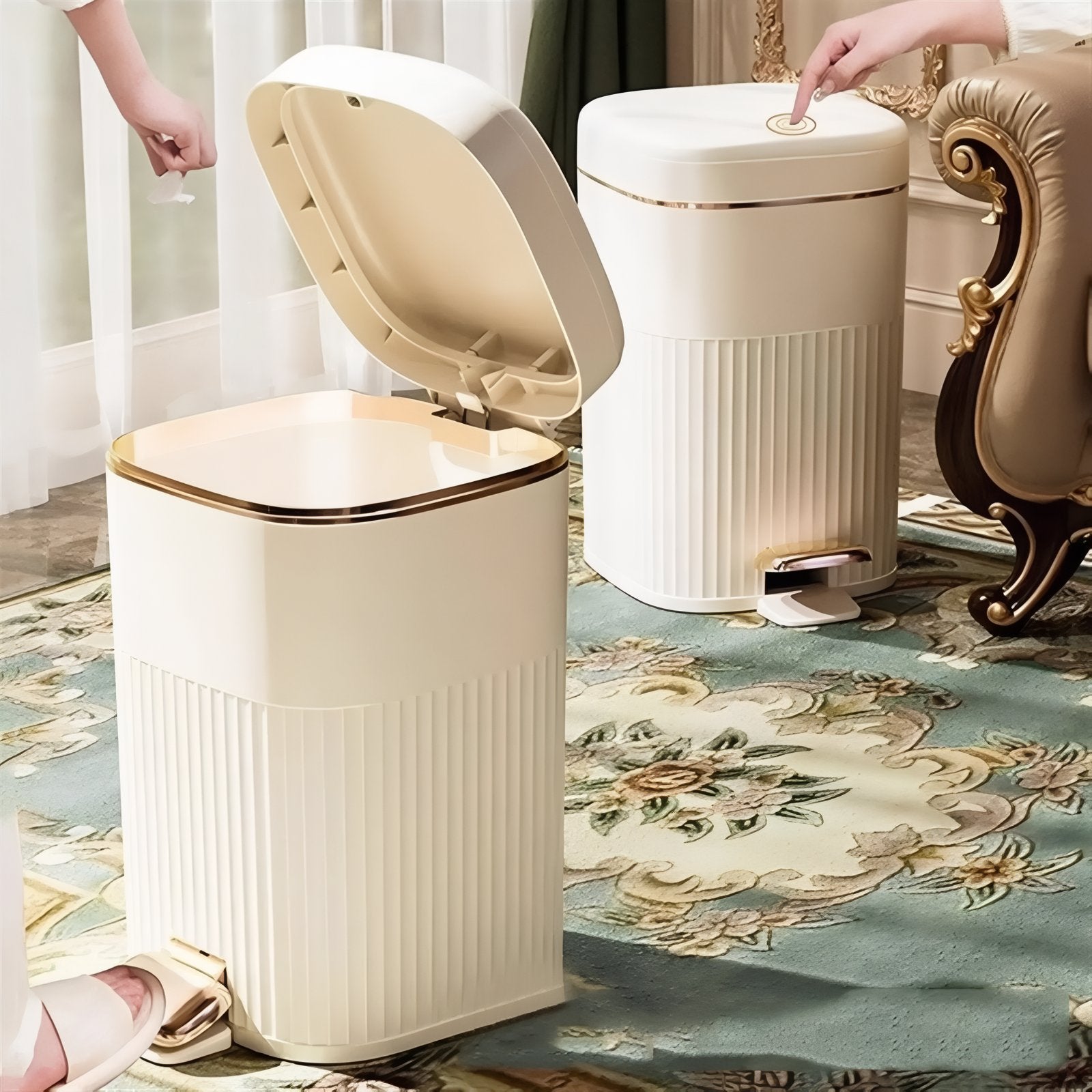 Elegancki Kosz na Śmieci - Pedal i Funkcja Soft-Close