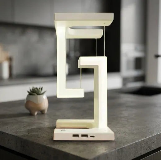 Lampa biurkowa LED — geometryczna