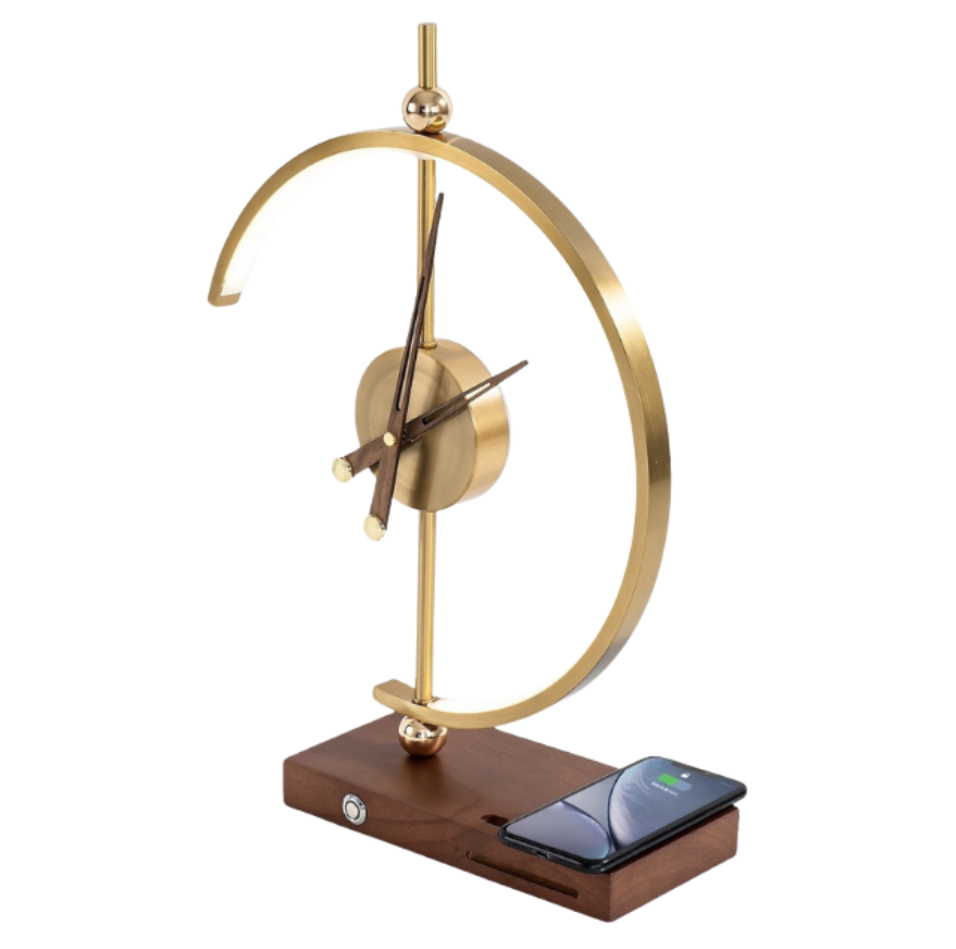 Aurelia Zegar Biurkowy LED Z Funkcją Ładowania Qi